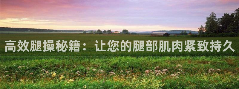 征途国际平台注册要钱吗安全吗：高效腿操秘籍：让您的腿部肌肉紧